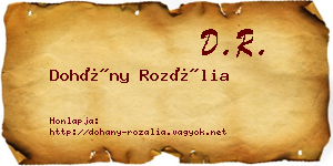 Dohány Rozália névjegykártya