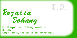 rozalia dohany business card