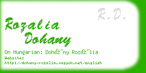 rozalia dohany business card